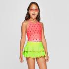Plus Size Girls' One In Melon One Piece With Skirt Swimsuit - Cat & Jack Coral