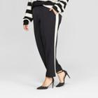 Women's Plus Size Side Striped Ankle Trouser - Who What Wear Black