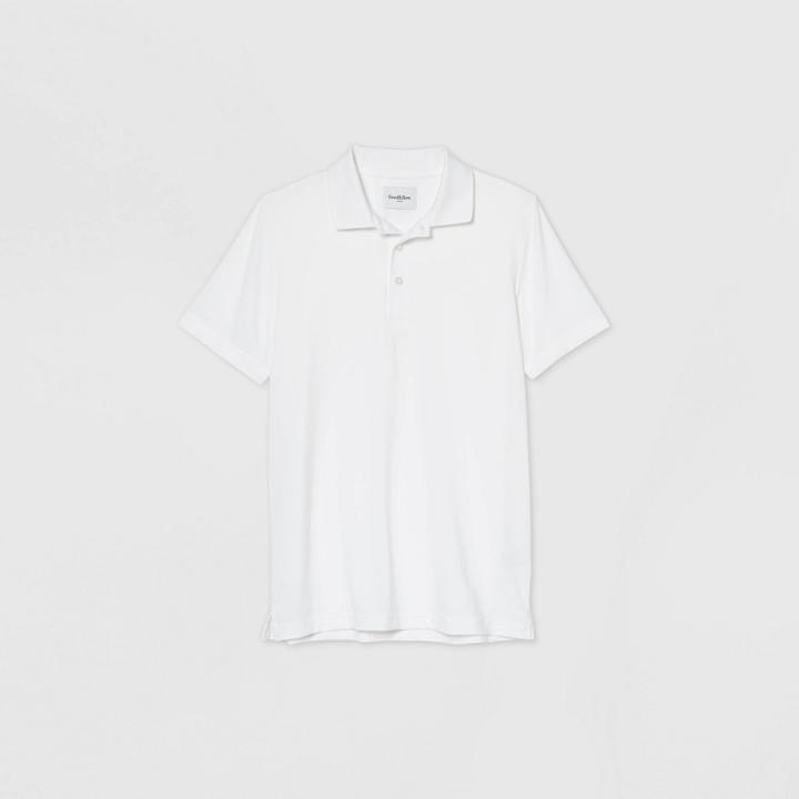 Men's Standard Fit Short Sleeve Polo T-shirt - Goodfellow & Co White