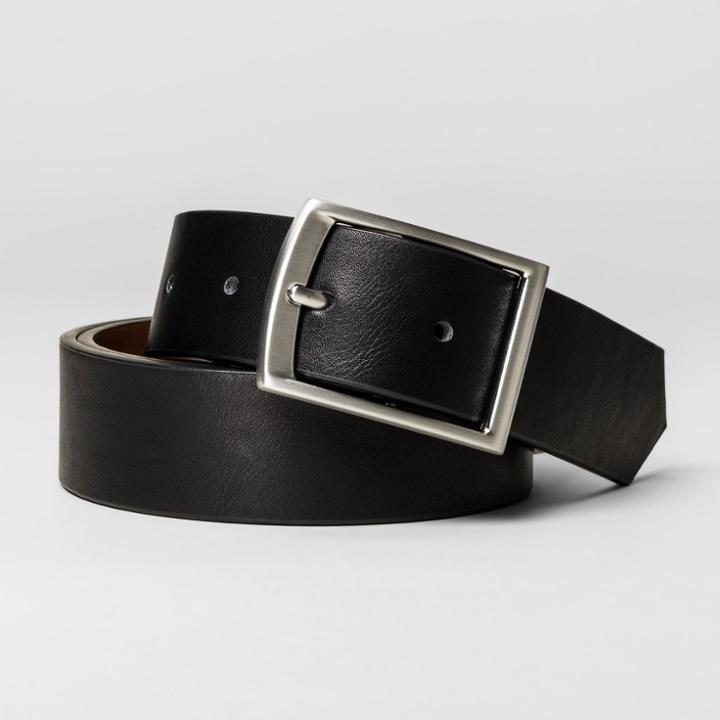 Target Men's 30mm Stitched Edge Centerbar Belt - Goodfellow & Co - Black