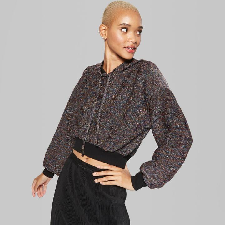 Women's Cropped Dolman Hoodie - Wild Fable Purple S,