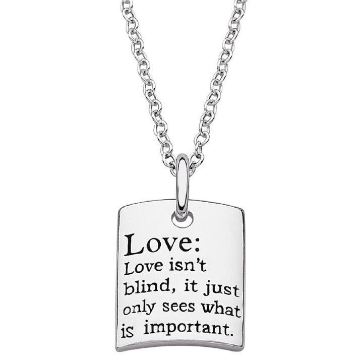 Target Women's Sterling Silver Love Sentiment Necklace -