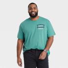 Men's Tall Printed Standard Fit Short Sleeve Crewneck T-shirt - Goodfellow & Co Blue/letters