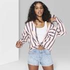Women's Striped Oversized Long Sleeve Button-down Shirt - Wild Fable Paris Pink