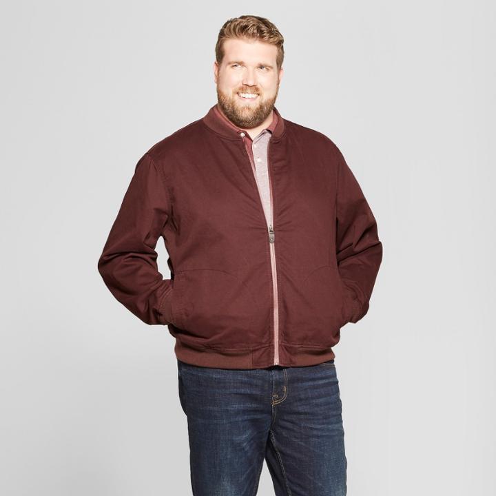 Target Men's Big & Tall Workwear Bomber - Goodfellow & Co Black Raspberry