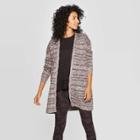 Women's Long Sleeve Open Front Cardigan - Knox Rose Gray M,