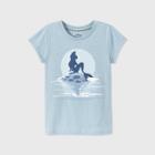 Girls' Disney The Little Mermaid Short Sleeve T-shirt - Blue Xs - Disney