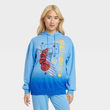 Women's Nba Warriors Oversized Graphic Hoodie - Blue