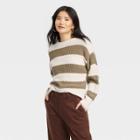 Women's Crewneck Pullover Sweater - A New Day Olive Green