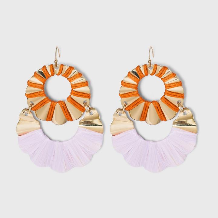 Gold Woven Wrapped Statement Earrings - A New Day