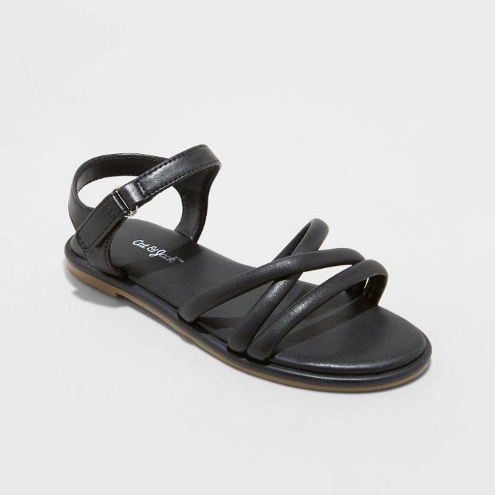 Girls' Anja Ankle Strap Sandals - Cat & Jack Black