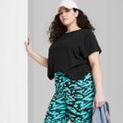Women's Plus Size Short Sleeve Shrunken Boxy T-shirt - Wild Fable Black