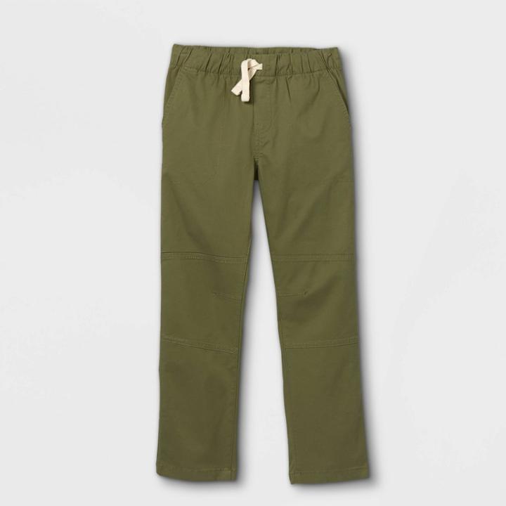 Boys' Stretch Straight Fit Woven Pull-on Pants - Cat & Jack Green