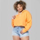 Women's Plus Size Cropped Hoodie - Wild Fable Tropical Orange