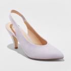 Women's Nettie Wide Width Microsuede Sling Back High Vamp Heeled Pumps - A New Day Lilac (purple)