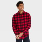 Men's Plaid Standard Fit Long Sleeve Button-down Shirt - Goodfellow & Co Red/plaid