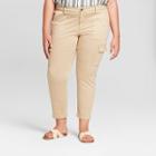 Women's Plus Size Skinny Utility Crop Jeans - Universal Thread Tan