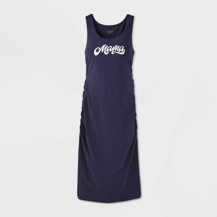 Maternity Printed Sleeveless T-shirt Dress - Isabel Maternity By Ingrid & Isabel Navy Xs, Women's, Blue