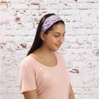 Ivory Ella Head Wrap - Pink/blue Diamond