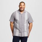 Men's Big & Tall Striped Short Sleeve Button-up Camp Shirt - Goodfellow & Co Rock Garden