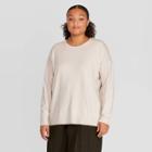 Women's Plus Size Long Sleeve Crewneck Essential Pullover - Prologue Cream X, Women's, Ivory