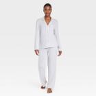 Women's Perfectly Cozy Long Sleeve Notch Collar Top And Pant Pajama Set - Stars Above Gray