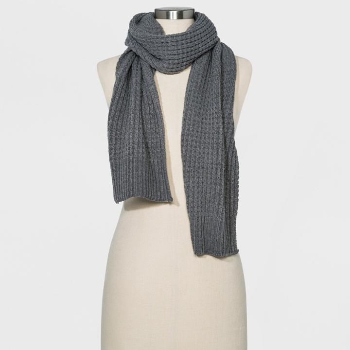 Men's Moss Stitch Knit Oblong Scarf - Goodfellow & Co Gray