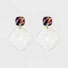 Sugarfix By Baublebar Two-tone Resin Drop Earrings - White, Girl's
