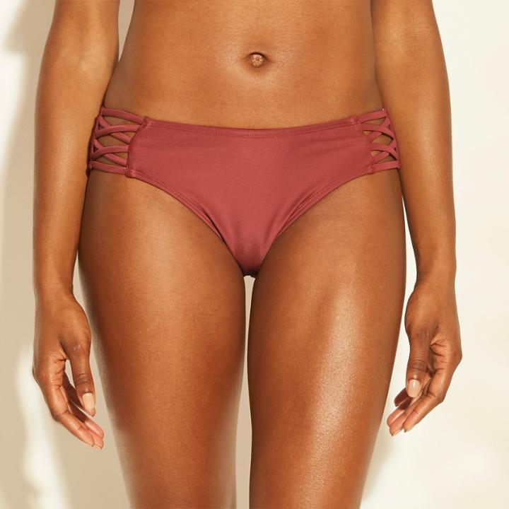 Women's Strappy Side Bikini Bottom - Xhilaration Clay