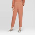 Women's Mid-rise Straight Leg French Terry Pants - A New Day Blush
