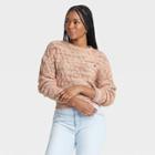 Women's Crewneck Tie-back Pullover Sweater - Universal Thread Cream Spacedye Xs, Ivory