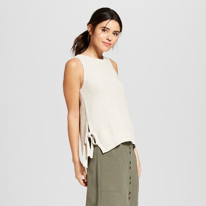 Women's Side-tie Sweater Tank Top - Universal Thread Oatmeal