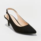 Women's Naoma Kitten Sling Back Heeled Pumps - A New Day Black