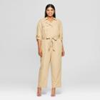 Women's Plus Size Long Sleeve Utility Jumpsuit - Who What Wear Tan X, Blue