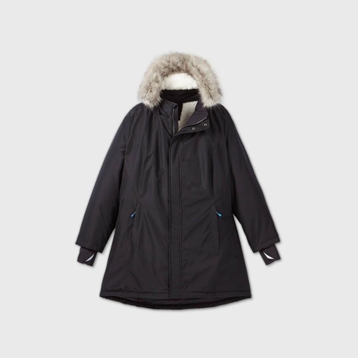 Women's Plus Size Parka Jacket - All In Motion Black
