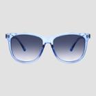 Women's Square Plastic Shiny Sunglasses - A New Day Blue, Women's,