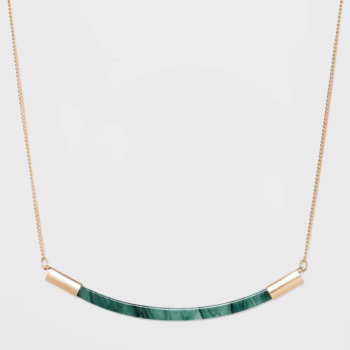 Half Moon Clear Acrylic Necklace - A New Day Jade/gold, Women's, Green