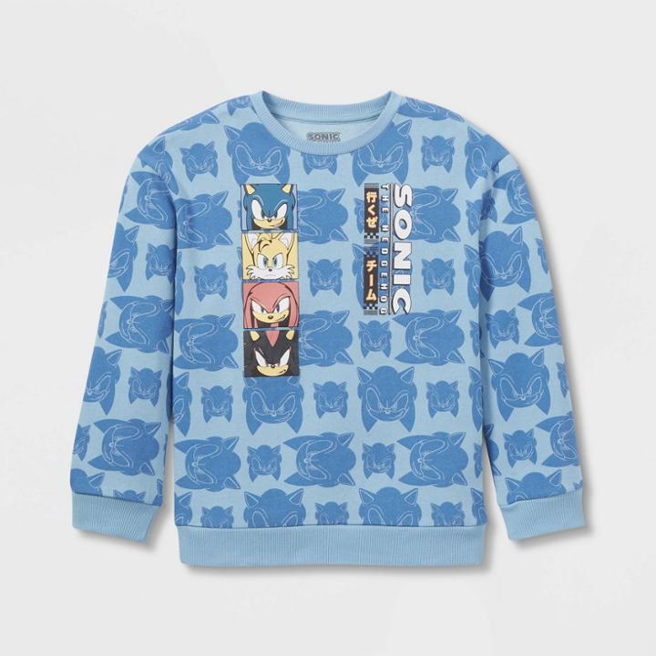 Boys' Sonic The Hedgehog Crewneck Sweatshirt - Blue