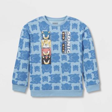 Boys' Sonic The Hedgehog Crewneck Sweatshirt - Blue