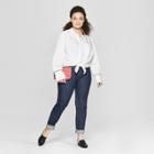 Women's Plus Size Long Sleeve Button-down Shirt - A New Day + Vital Voices - White