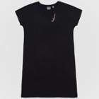 Junk Food Women's Plus Size Mickey Mouse Believe Embroidered T-shirt Dress - Black