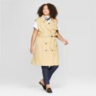 Women's Plus Size Sleeveless Trench - A New Day + Vital Voices - Tan