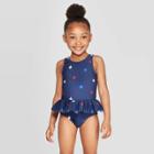 Toddler Girls' Skirted One Piece Swimsuit - Cat & Jack Navy 2t, Girl's, Blue