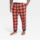Men's Big & Tall Buffalo Plaid Knit Jogger Pajama Pants - Goodfellow & Co Red