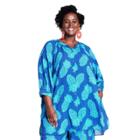 Women's Plus Size Pineapple Print Cover Up Shirtdress - Tabitha Brown For Target Blue