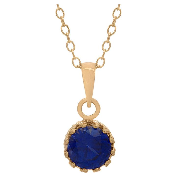 5/6 Tcw Tiara Sapphire Crown Pendant In Gold Over Silver, Women's, Blue