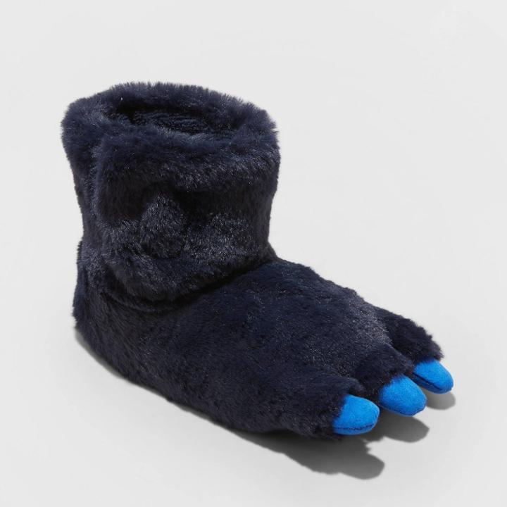 Toddler Kole Dinosaur Claw Bootie Slippers - Cat & Jack Navy Blue