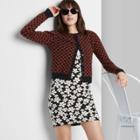 Women's Button-front Cropped Cardigan - Wild Fable Coffee Checkered