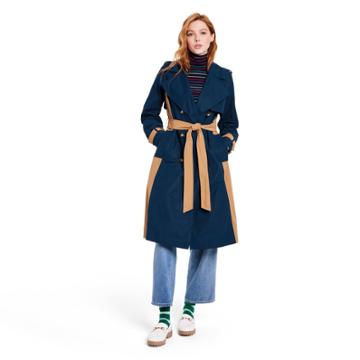 Women's Side Stripe Trench Coat - La Ligne X Target Navy/tan Xxs