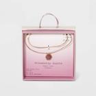 Silver Plated Layered Gold Necklace - A New Day Strawberry Quartz